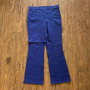 Isaac Mizrahi Live Dress Pants Sz 12 Deep Purple Bootcut Stretch Cotton Blend